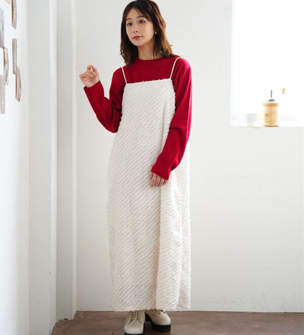 A HAPPY MARILYN（アハッピーマリリン）の「【ＬＬ～６Ｌ】Ｔシャツ感覚で着れる カメレオン級の着回しが叶う リブ ニット（ニット・セーター）」｜詳細画像