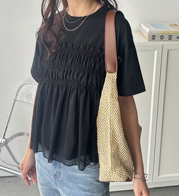 GeeRA（ジーラ）の「シアービスチェドッキングＴシャツ（カットソー）」｜詳細画像