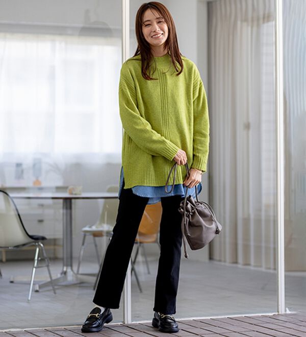 BELLUNA（ベルーナ）の「【快適Ｌａｂ．】洗える＆チクチクしにくい！ウール調ニットプルオーバー（ニット・セーター）」｜詳細画像