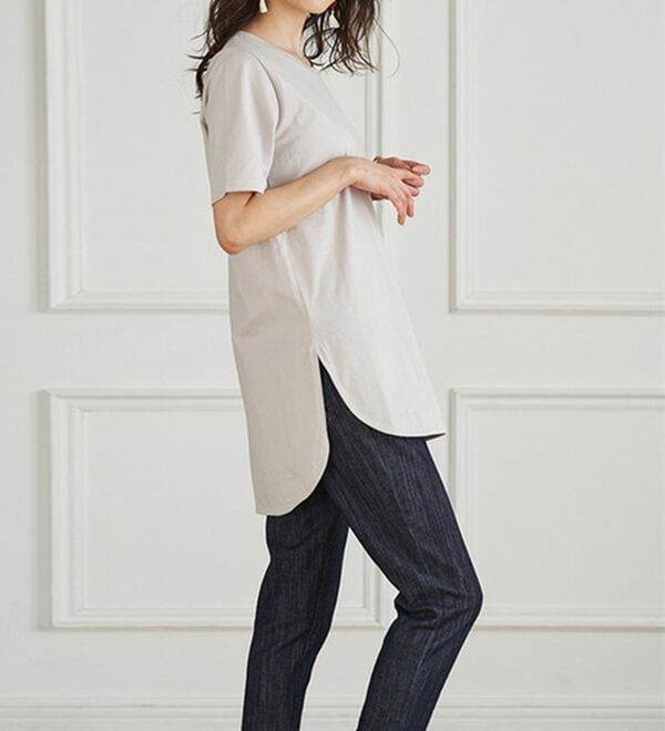 RANAN（ラナン）の「＜ＢＣ＞綿１００％ひんやりラウンドヘムプルオーバー（カットソー）」｜詳細画像