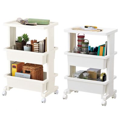 iellio（イエリオ）の「日本製リセ　テーブルワゴン３段＜キッチンワゴン・バスケットトローリー・ラック＞（リビング用品）」