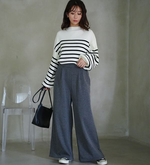 A HAPPY MARILYN（アハッピーマリリン）の「【Ｌ～８Ｌ】もわもわシャギーで下半身の冷え対策！選べる３丈 裏起毛 裏シャギー ワイドパンツ（ワイドパンツ・ガウチョ）」｜詳細画像