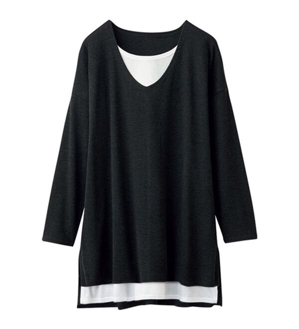 RANAN（ラナン）の「レイヤード風ニットソーチュニック（チュニック）」｜詳細画像