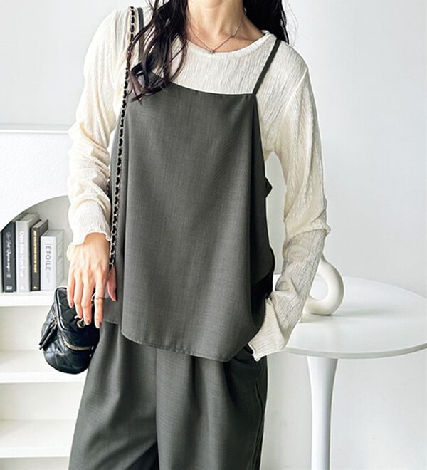 GeeRA（ジーラ）の「セットアップ風キャミソールサロペット（オールインワン）」｜詳細画像