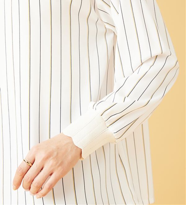 BELLUNA（ベルーナ）の「衿＆袖ニット使い美人顔ブラウス（ブラウス）」｜詳細画像