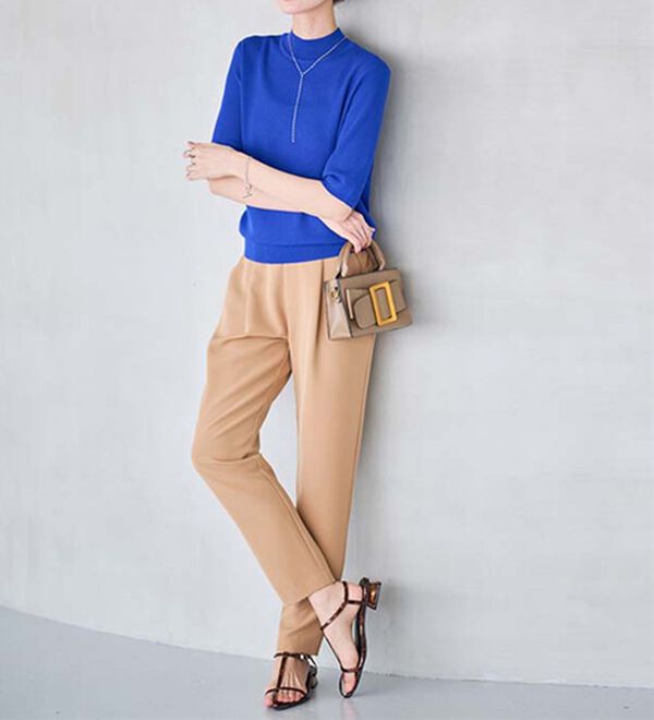 RANAN（ラナン）の「【選べる股下】美脚シルエットタックパンツ（股下６１・６５ｃｍ）（フルレングスパンツ）」｜詳細画像