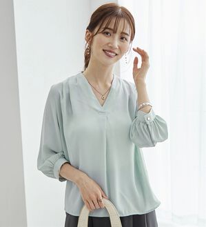 GeeRA（ジーラ）の「シルエットきれい！上品7分袖デザインブラウス（ブラウス）」｜詳細画像