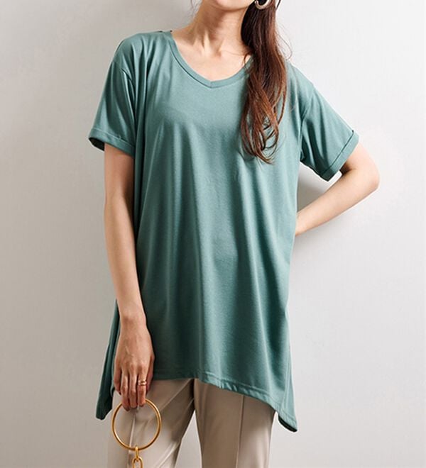 RANAN（ラナン）の「ひんやり！レディゆるシルエットＴシャツ（カットソー）」｜詳細画像