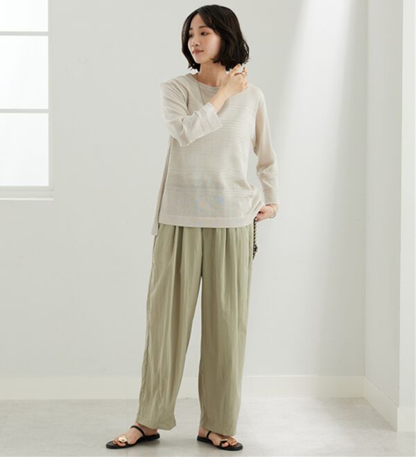 BELLUNA（ベルーナ）の「ビンテージ調タックワイドパンツ（ワイドパンツ・ガウチョ）」｜詳細画像