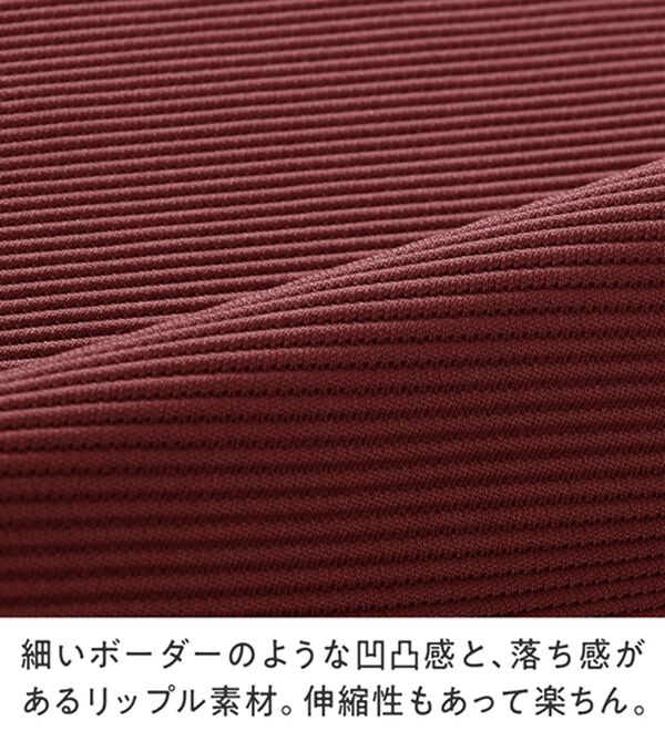 Viola e Viola（ヴィオラ エ ヴィオラ）の「細見えラインリップル切替トップス（カットソー）」｜詳細画像
