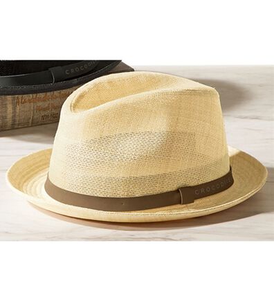 「＜クロコダイル＞日本製　ベルトがお洒落な涼やか中折れハット（メンズ帽子）」