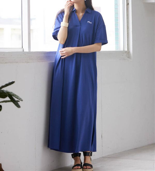 RANAN（ラナン）の「＜ＦＩＬＡ＞ゆったりフレアーポロワンピース（その他ワンピース）」｜詳細画像