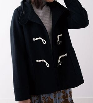 BELLUNA（ベルーナ）の「ウール調素材ダッフルコート（ショートコート）」｜ネイビー