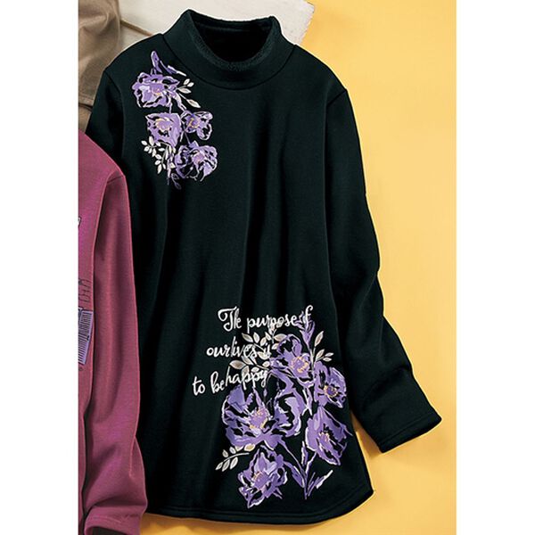 ルフラン（ルフラン）の「首まであったか裏ファープリントプルオーバー（カットソー）」｜黒