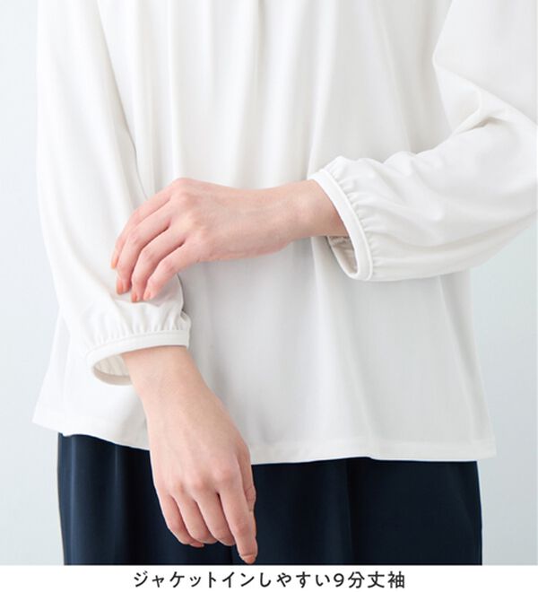 alotta（アロッタ）の「のびのび楽ちん！多機能上品パールデザインブラウス（ブラウス）」｜詳細画像