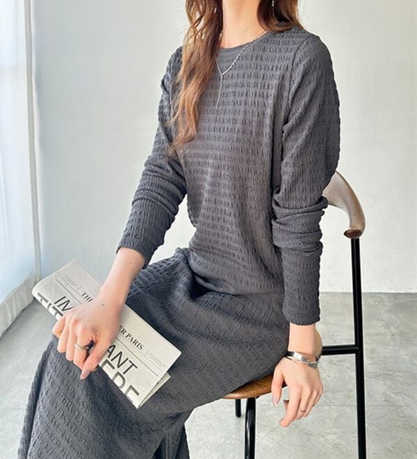 GeeRA（ジーラ）の「全骨格対応！ネックジャガードワンピ―ス（カットソーワンピース）」｜詳細画像
