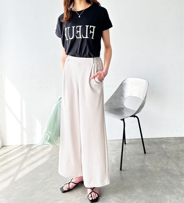 GeeRA（ジーラ）の「接触冷感！美脚ストレッチワイドパンツ（ワイドパンツ・ガウチョ）」｜詳細画像