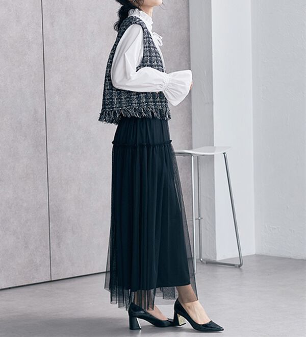 RANAN（ラナン）の「ツイードショートベスト（ベスト）」｜詳細画像