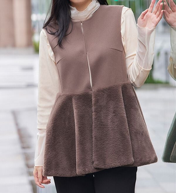 RANAN（ラナン）の「ペプラムファー切替ジレ（ジレ）」｜詳細画像