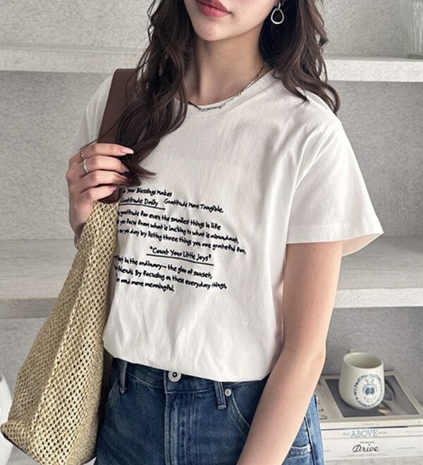 GeeRA（ジーラ）の「綿100％刺繍ロゴＴシャツ（Tシャツ）」｜詳細画像