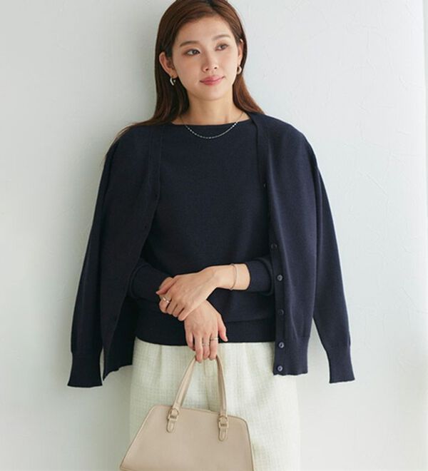 Pierrot（ピエロ）の「【Ｍ～３Ｌ】ふんわり質感プレミアムカシミヤタッチカーディガン（ニットカーディガン）」｜詳細画像