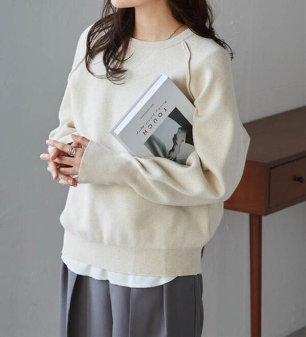 RANAN（ラナン）の「パチパチしにくい！大人のきれいめトレーナーニット（ニット・セーター）」｜詳細画像