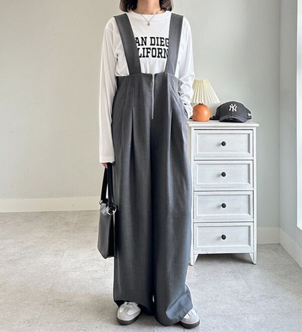 GeeRA（ジーラ）の「フロントジップハイウエストサロペット（オールインワン）」｜詳細画像