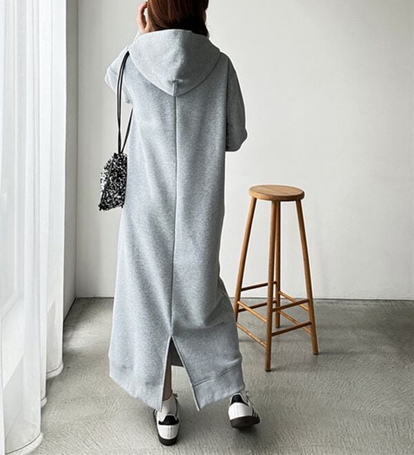GeeRA（ジーラ）の「【あったか裏起毛】ハーフジップパーカーワンピース（カットソーワンピース）」｜詳細画像
