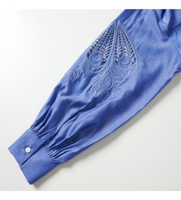 RANAN（ラナン）の「袖刺しゅう使いシャツブラウス（ブラウス）」｜詳細画像