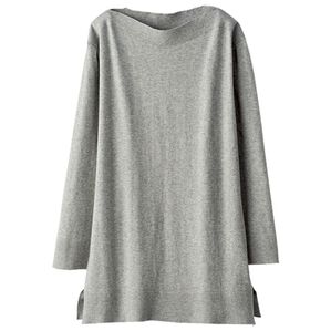 BELLUNA（ベルーナ）の「やわらかな着心地　コットンカシミヤプルオーバー（ニット・セーター）」｜杢グレー