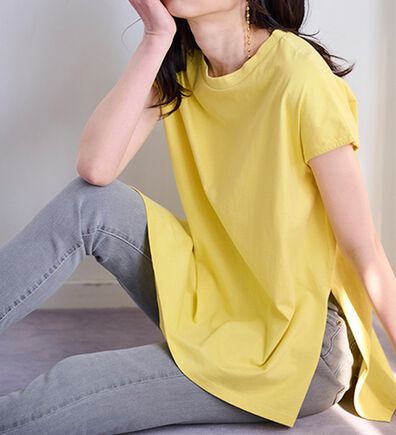 RANAN（ラナン）の「＜BC＞綿100％ひんやりサイドスリットフレンチスリーブチュニック（チュニック）」