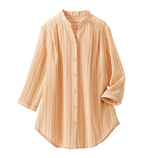 BELLUNA（ベルーナ）の「ストライプ柄スキッパーブラウス（ブラウス）」｜詳細画像