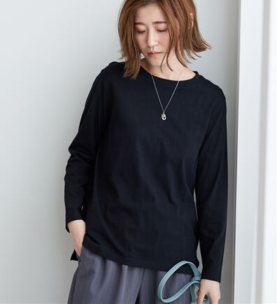 BELLUNA（ベルーナ）の「綿１００％大人顔サマ見えプルオーバー（カットソー）」