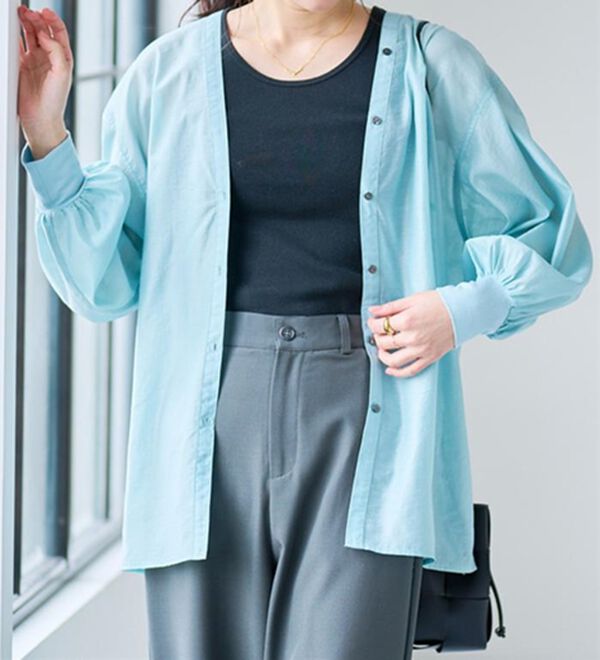 RANAN（ラナン）の「ディープVネックシアーシャツ（シャツ）」｜詳細画像