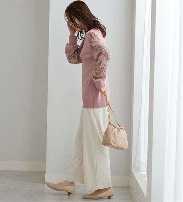 BELLUNA（ベルーナ）の「《快適Ｌａｂ．》サラもち！快適ビンテージ調素材ワイドパンツ（ワイドパンツ・ガウチョ）」｜詳細画像