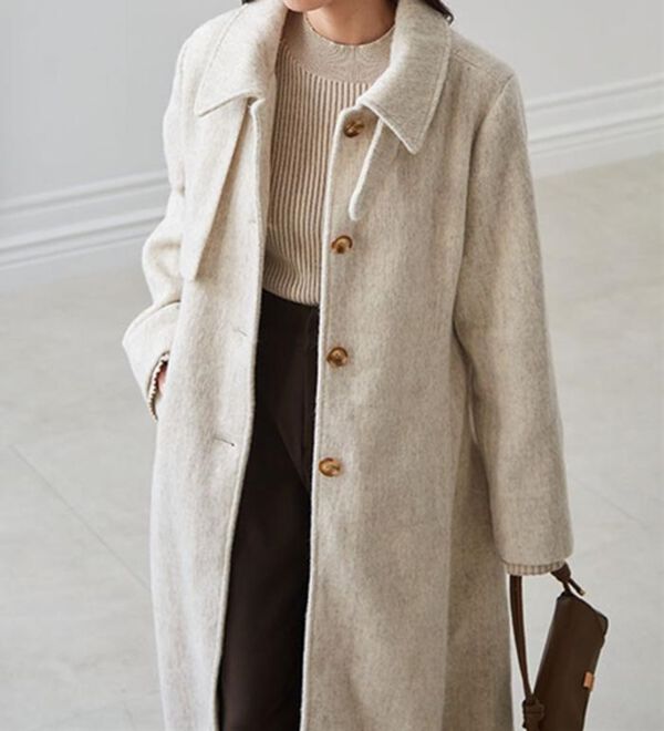 RANAN（ラナン）の「2WAYフレアーステンカラーシャギーコート（ロングコート）」｜詳細画像