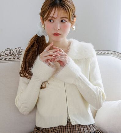 alotta（アロッタ）の「【Corie】シャギーデザインＷジップニットカーデ（ニットカーディガン）」