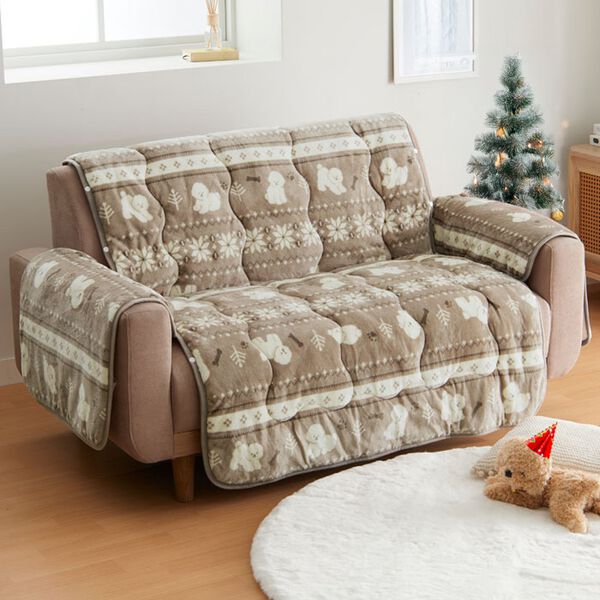 北欧調ボリュームフランネルソファカバー＜抗菌防臭・吸湿発熱・蓄熱