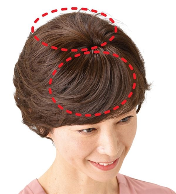 「人毛１００％ふんわりプチピース２個組（ウィッグ・ヘアピース・エクステ）」｜詳細画像