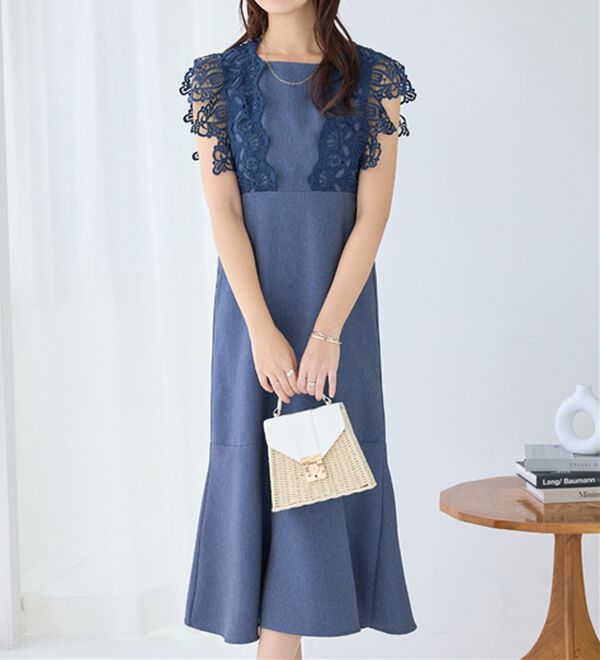 alotta（アロッタ）の「フラワーレースデザイン華やか上品ワンピース（その他ワンピース）」｜詳細画像