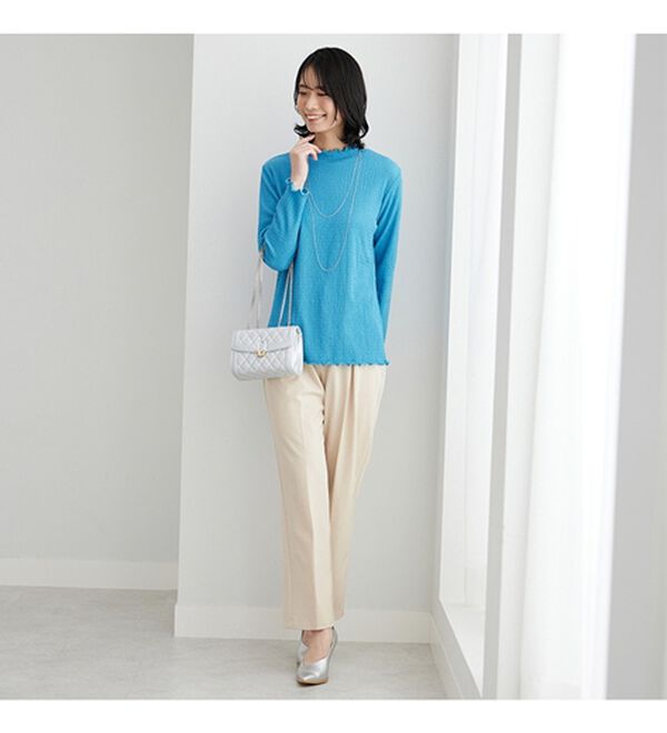 BELLUNA（ベルーナ）の「ボタン使いウエスト調節テーパードパンツ（テーパードパンツ）」｜詳細画像