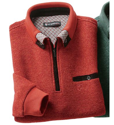 「＜ニコル　モリソン＞暖か衿デザイントレーナー　お洒落衿（メンズトレーナー）」