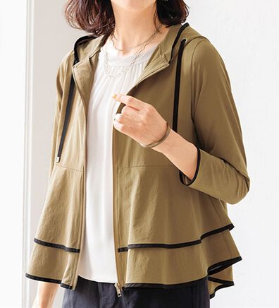 ルフラン（ルフラン）の「体型カバーに重宝！ペプラム切替えパーカー（ブルゾン）」