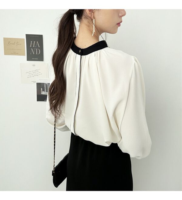 GeeRA（ジーラ）の「前後２ＷＡＹバイカラーブラウス（ブラウス）」｜詳細画像