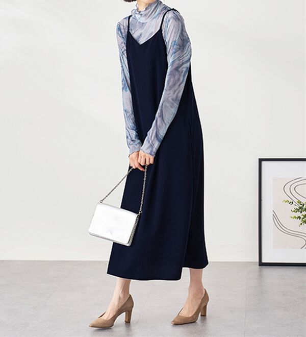 BELLUNA（ベルーナ）の「シアープルオーバー付！ワンピースアンサンブル（その他ワンピース）」｜詳細画像