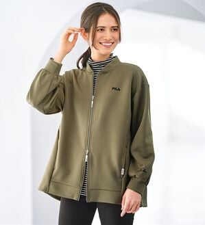 BELLUNA（ベルーナ）の「＜ＦＩＬＡ＞とろみ素材ダブルジップブルゾン（ブルゾン）」｜モカ