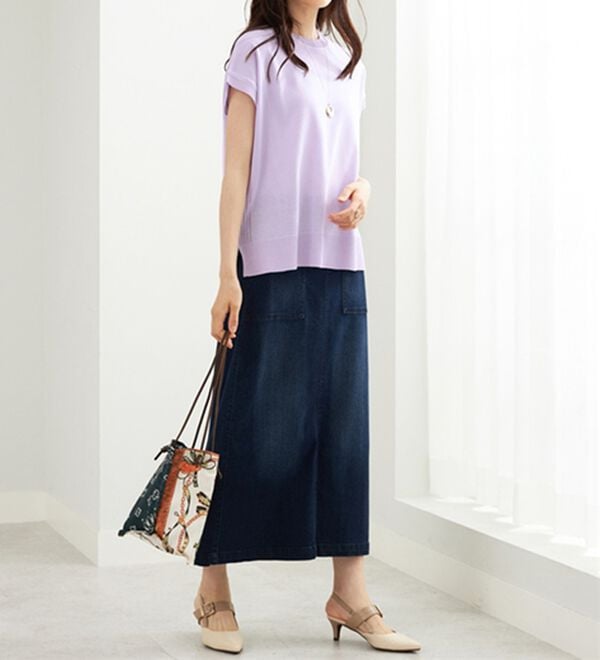 BELLUNA（ベルーナ）の「フラッシュヤーン素材サマーニット（ニット・セーター）」｜詳細画像