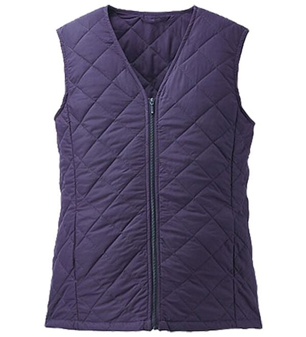 BELLUNA（ベルーナ）の「【マジ軽ウォーム】蓄熱保温キルトベスト（ポーチ付）（ベスト）」｜パープル