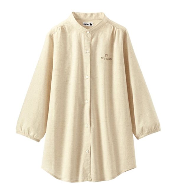 BELLUNA（ベルーナ）の「＜ｍｏｚ＞刺しゅうデザイン綿麻シャツ（シャツ）」｜詳細画像