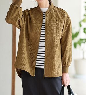 BELLUNA（ベルーナ）の「ふくれジャカードブルゾン（ブルゾン）」｜ブラウン